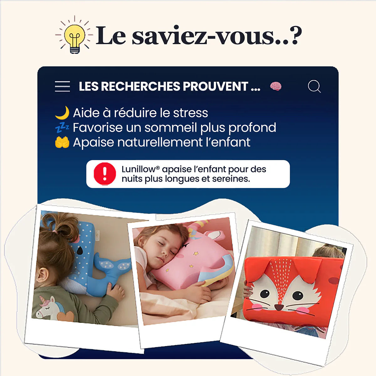 Lunillow® – L'Oreiller Apaisant pour Enfants